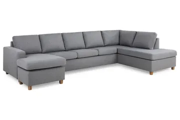 Crazy 5-sits Högervänd U-formad X-Large Soffa med Divan och Schäslong i Tyg - Grå - Möbler - Soffa - U-soffa