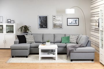 Crazy 5-sits Högervänd U-formad X-Large Soffa med Divan och Schäslong i Tyg - Grå - Möbler - Soffa - U-soffa