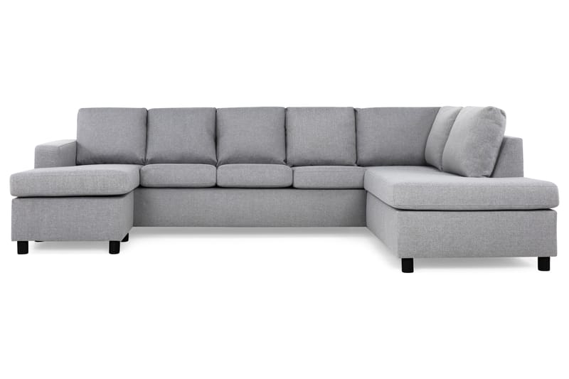 Crazy 5-sits Högervänd U-formad X-Large Soffa med Divan och Schäslong i Tyg - Grå - Möbler - Soffa - U-soffa