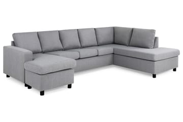 Crazy 5-sits Högervänd U-formad X-Large Soffa med Divan och Schäslong i Tyg - Grå - Möbler - Soffa - U-soffa