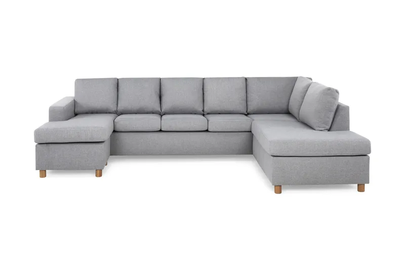 Crazy 5-sits Högervänd U-formad X-Large Soffa med Divan och Schäslong i Tyg, Grå
