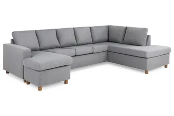 Crazy 5-sits Högervänd U-formad X-Large Soffa med Divan och Schäslong i Tyg - Grå - Möbler - Soffa - U-soffa