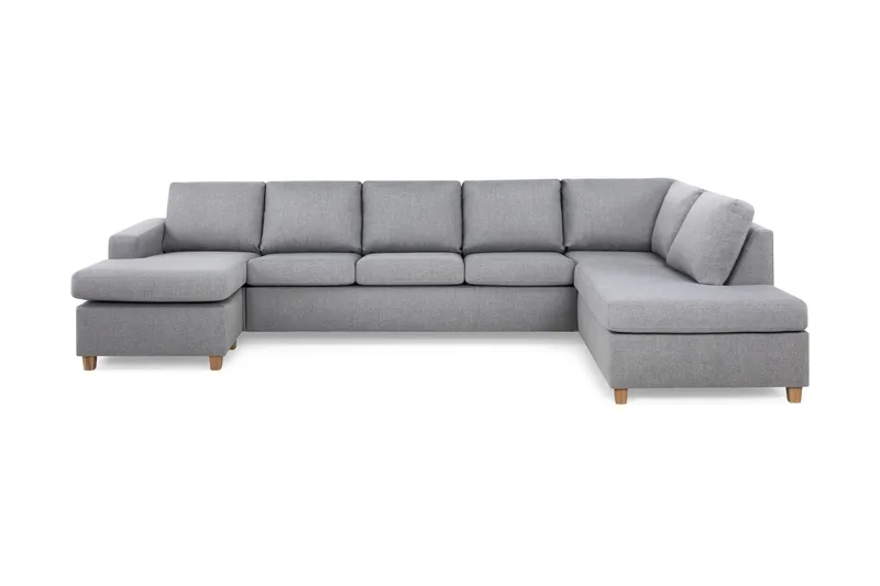 Crazy 5-sits Högervänd U-formad X-Large Soffa med Divan och Schäslong i Tyg - Grå - Möbler - Soffa - U-soffa