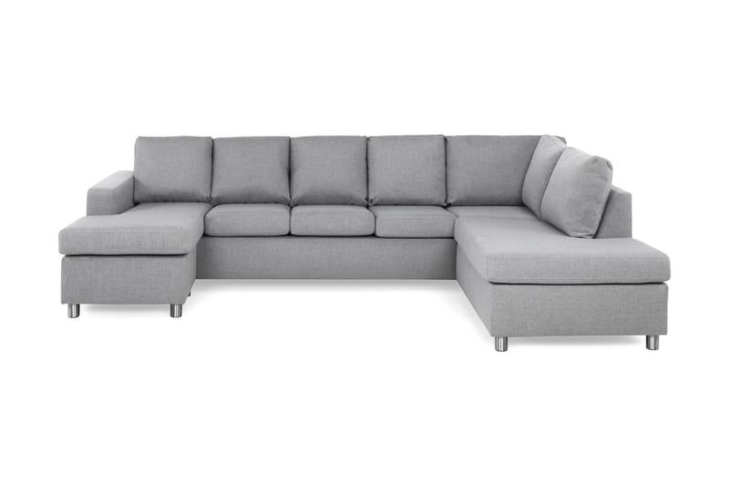 Crazy 5-sits Högervänd U-formad X-Large Soffa med Divan och Schäslong i Tyg - Grå - Möbler - Soffa - U-soffa