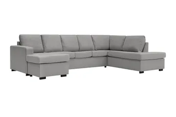 Crazy 5-sits Högervänd U-formad X-Large Soffa med Divan och Schäslong i Tyg - Grå - Möbler - Soffa - U-soffa