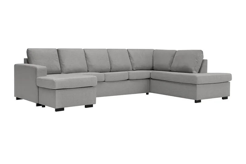 Crazy 5-sits Högervänd U-formad X-Large Soffa med Divan och Schäslong i Tyg - Grå - Möbler - Soffa - U-soffa