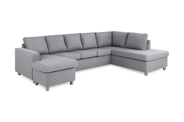 Crazy 5-sits Högervänd U-formad X-Large Soffa med Divan och Schäslong i Tyg - Grå - Möbler - Soffa - U-soffa