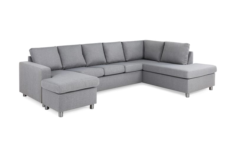 Crazy 5-sits Högervänd U-formad X-Large Soffa med Divan och Schäslong i Tyg - Grå - Möbler - Soffa - U-soffa