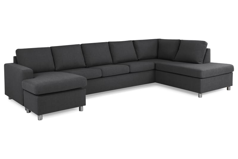 Crazy 5-sits Högervänd U-formad X-Large Soffa med Divan och Schäslong i Tyg - Mörkgrå - Möbler - Soffa - U-soffa