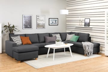 Crazy 5-sits Högervänd U-formad X-Large Soffa med Divan och Schäslong i Tyg - Mörkgrå - Möbler - Soffa - U-soffa