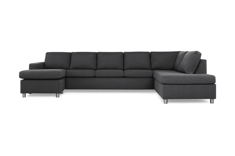 Crazy 5-sits Högervänd U-formad X-Large Soffa med Divan och Schäslong i Tyg - Mörkgrå - Möbler - Soffa - U-soffa