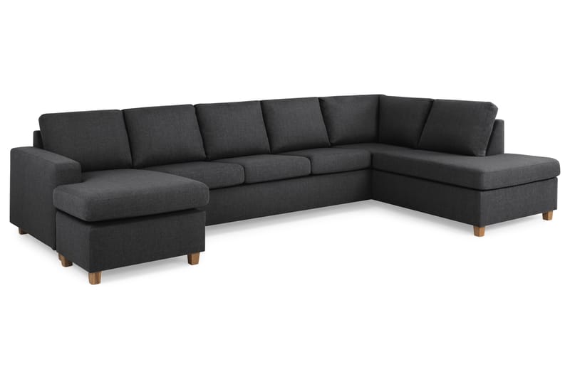 Crazy 5-sits Högervänd U-formad X-Large Soffa med Divan och Schäslong i Tyg - Mörkgrå - Möbler - Soffa - U-soffa