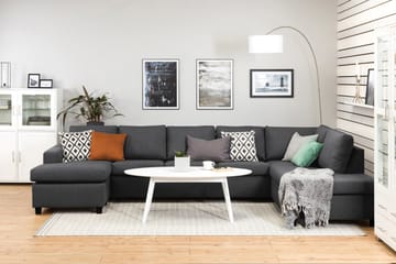 Crazy 5-sits Högervänd U-formad X-Large Soffa med Divan och Schäslong i Tyg - Mörkgrå - Möbler - Soffa - U-soffa