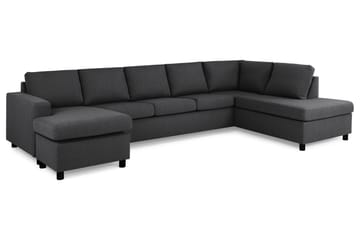 Crazy 5-sits Högervänd U-formad X-Large Soffa med Divan och Schäslong i Tyg - Mörkgrå - Möbler - Soffa - U-soffa