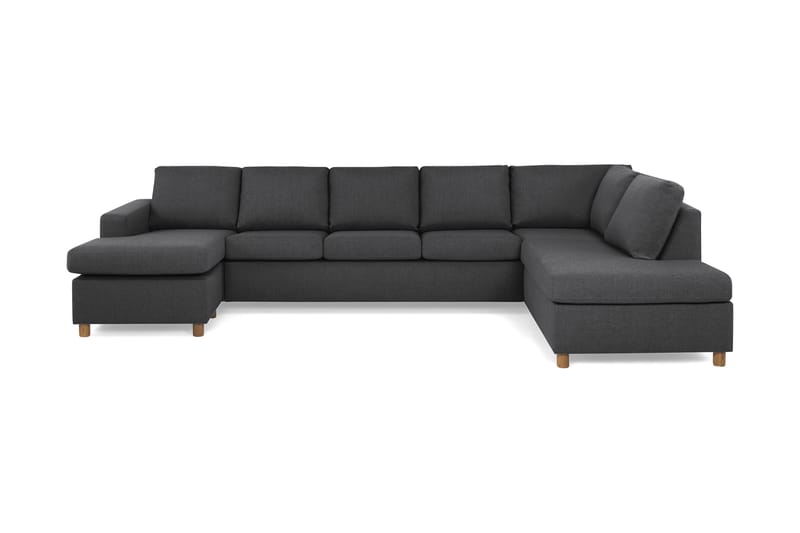 Crazy 5-sits Högervänd U-formad X-Large Soffa med Divan och Schäslong i Tyg - Mörkgrå - Möbler - Soffa - U-soffa