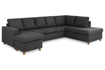 Crazy 5-sits Högervänd U-formad X-Large Soffa med Divan och Schäslong i Tyg - Mörkgrå - Möbler - Soffa - U-soffa