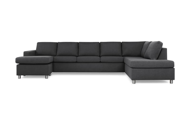 Crazy 5-sits Högervänd U-formad X-Large Soffa med Divan och Schäslong i Tyg - Mörkgrå - Möbler - Soffa - U-soffa