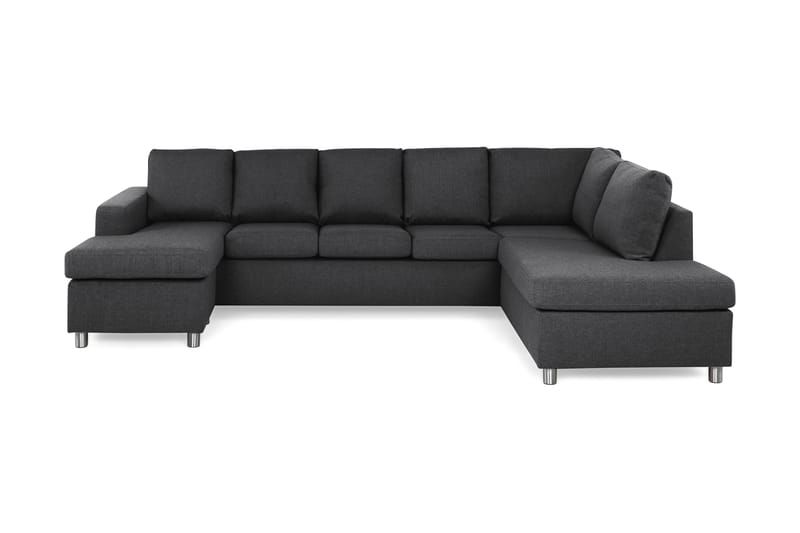Crazy 5-sits Högervänd U-formad X-Large Soffa med Divan och Schäslong i Tyg - Mörkgrå - Möbler - Soffa - U-soffa