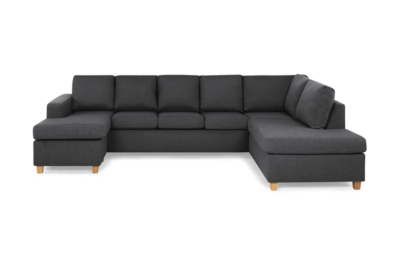 Crazy 5-sits Högervänd U-formad X-Large Soffa med Divan och Schäslong i Tyg - Mörkgrå - Möbler - Soffa - U-soffa