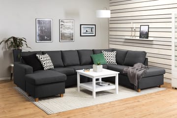 Crazy 5-sits Högervänd U-formad X-Large Soffa med Divan och Schäslong i Tyg - Mörkgrå - Möbler - Soffa - U-soffa
