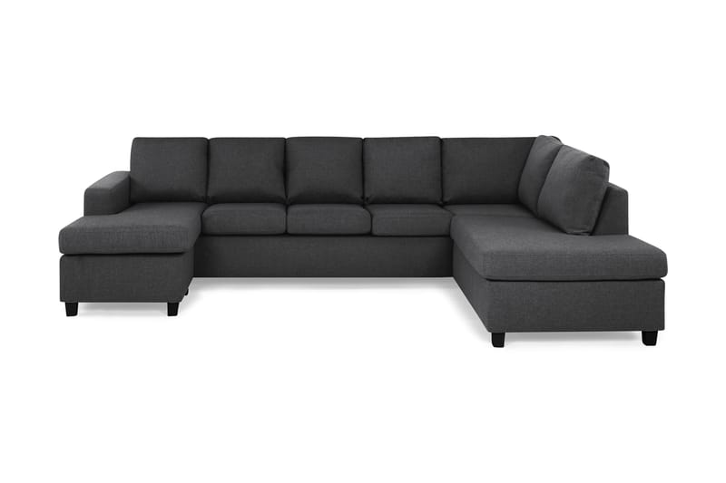 Crazy 5-sits Högervänd U-formad X-Large Soffa med Divan och Schäslong i Tyg - Mörkgrå - Möbler - Soffa - U-soffa