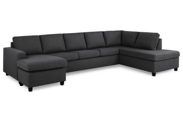 Crazy 5-sits Högervänd U-formad X-Large Soffa med Divan och Schäslong i Tyg - Mörkgrå - Möbler - Soffa - U-soffa