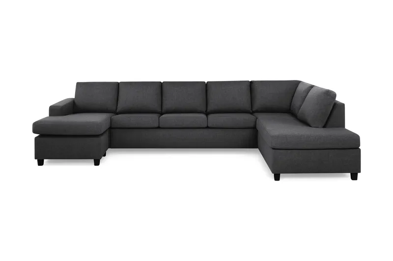 Crazy 5-sits Högervänd U-formad X-Large Soffa med Divan och Schäslong i Tyg - Mörkgrå - Möbler - Soffa - U-soffa