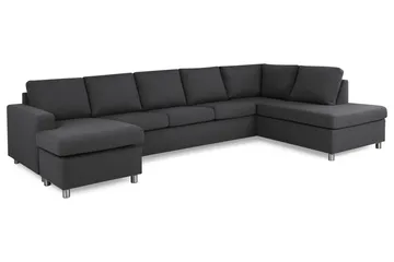Crazy 5-sits Högervänd U-formad X-Large Soffa med Divan och Schäslong i Tyg - Mörkgrå - Möbler - Soffa - U-soffa