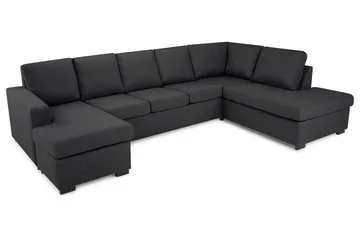 Crazy 5-sits Högervänd U-formad X-Large Soffa med Divan och Schäslong i Tyg - Mörkgrå - Möbler - Soffa - U-soffa