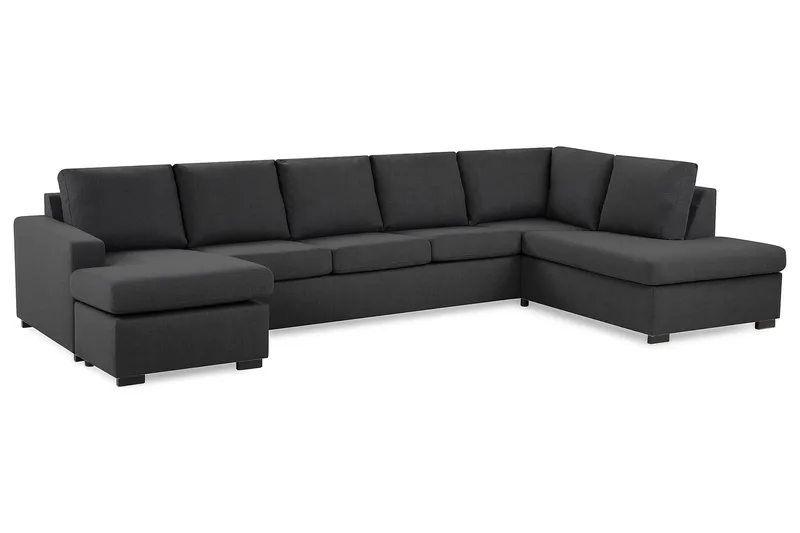 Crazy 5-sits Högervänd U-formad X-Large Soffa med Divan och Schäslong i Tyg - Mörkgrå - Möbler - Soffa - U-soffa
