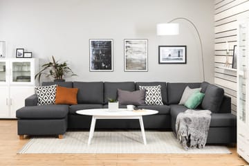 Crazy 5-sits Högervänd U-formad X-Large Soffa med Divan och Schäslong i Tyg - Mörkgrå - Möbler - Soffa - U-soffa