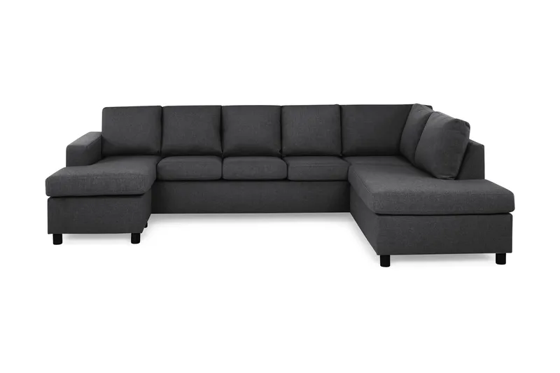 Crazy 5-sits Högervänd U-formad X-Large Soffa med Divan och Schäslong i Tyg - Mörkgrå - Möbler - Soffa - U-soffa