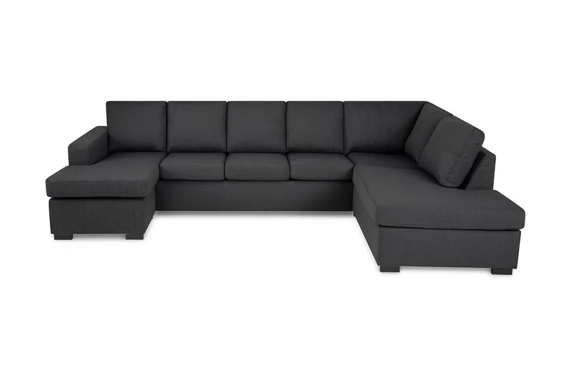 Crazy 5-sits Högervänd U-formad X-Large Soffa med Divan och Schäslong i Tyg - Mörkgrå - Möbler - Soffa - U-soffa