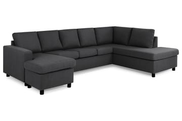 Crazy 5-sits Högervänd U-formad X-Large Soffa med Divan och Schäslong i Tyg - Mörkgrå - Möbler - Soffa - U-soffa