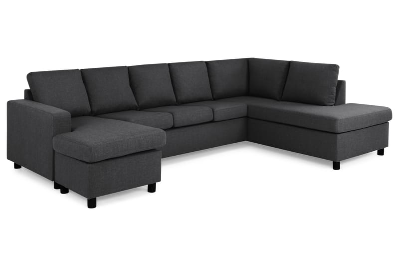 Crazy 5-sits Högervänd U-formad X-Large Soffa med Divan och Schäslong i Tyg - Mörkgrå - Möbler - Soffa - U-soffa