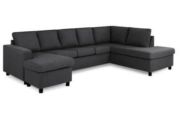 Crazy 5-sits Högervänd U-formad X-Large Soffa med Divan och Schäslong i Tyg - Mörkgrå - Möbler - Soffa - U-soffa
