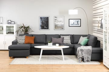 Crazy 5-sits Högervänd U-formad X-Large Soffa med Divan och Schäslong i Tyg - Mörkgrå - Möbler - Soffa - U-soffa