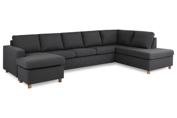 Crazy 5-sits Högervänd U-formad X-Large Soffa med Divan och Schäslong i Tyg - Mörkgrå - Möbler - Soffa - U-soffa