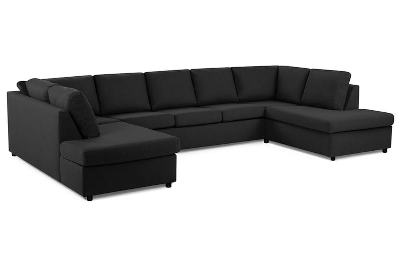 Crazy 5-sits U-formad Soffa med dubbelschäslong i Tyg - Antracit - Möbler - Soffa - U-soffa
