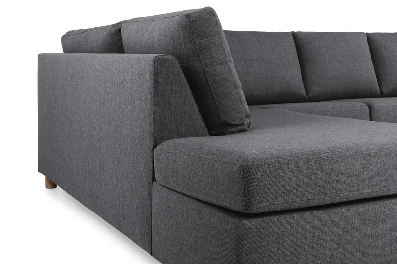 Crazy 5-sits U-formad Soffa med dubbelschäslong i Tyg - Mörkgrå - Möbler - Soffa - U-soffa