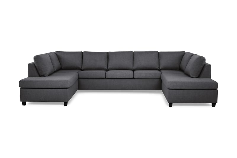 Crazy 5-sits U-formad Soffa med dubbelschäslong i Tyg - Mörkgrå - Möbler - Soffa - U-soffa