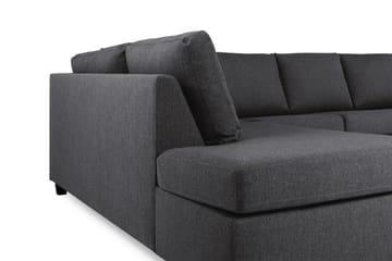 Crazy 5-sits U-formad Soffa med dubbelschäslong i Tyg - Mörkgrå - Möbler - Soffa - U-soffa