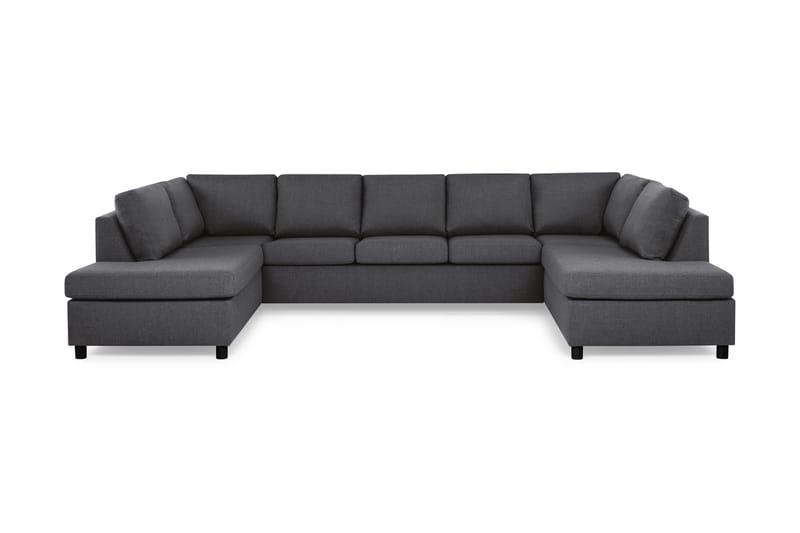 Crazy 5-sits U-formad Soffa med dubbelschäslong i Tyg, Mörkgrå