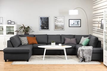 Crazy 5-sits U-formad Soffa med dubbelschäslong i Tyg - Mörkgrå - Möbler - Soffa - U-soffa