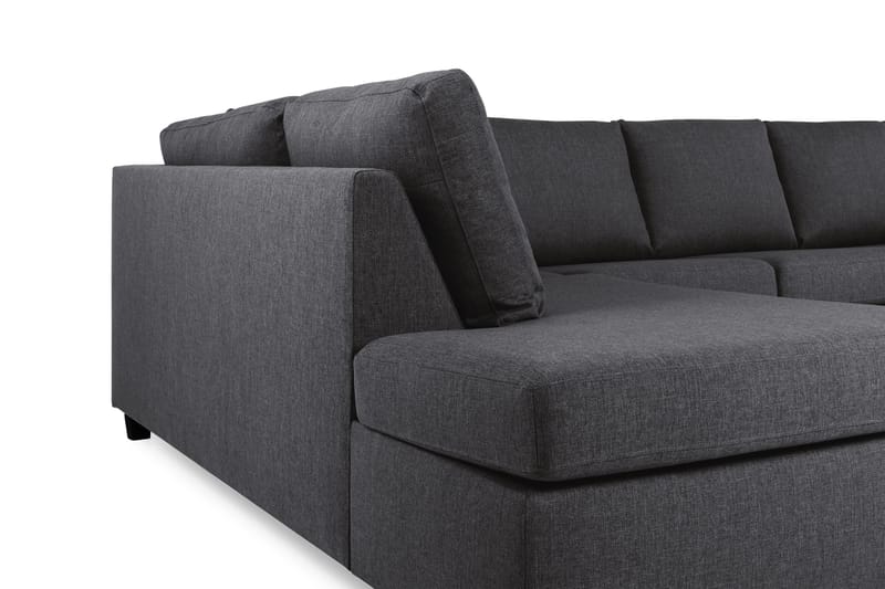 Crazy 5-sits U-formad Soffa med dubbelschäslong i Tyg - Mörkgrå - Möbler - Soffa - U-soffa