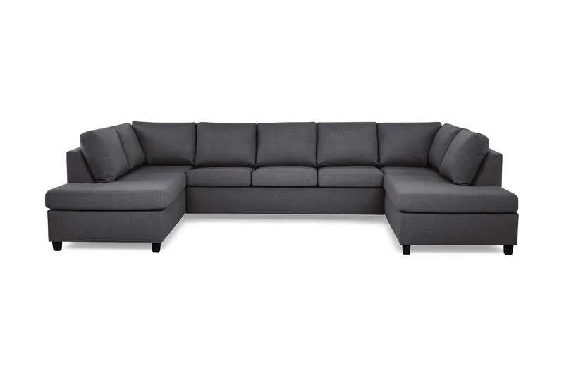 Crazy 5-sits U-formad Soffa med dubbelschäslong i Tyg - Mörkgrå - Möbler - Soffa - U-soffa
