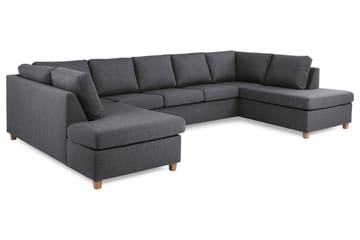 Crazy 5-sits U-formad Soffa med dubbelschäslong i Tyg - Mörkgrå - Möbler - Soffa - U-soffa