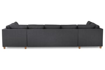 Crazy 5-sits U-formad Soffa med dubbelschäslong i Tyg - Mörkgrå - Möbler - Soffa - U-soffa