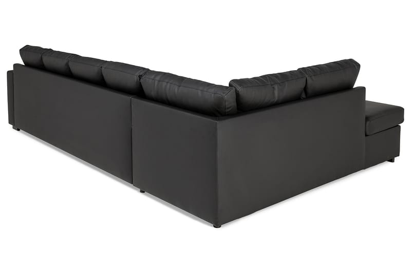 Crazy 5-sits Vänstervänd U-formad Soffa med Divan och Schäslong i Konstläder - Svart - Möbler - Soffa - U-soffa
