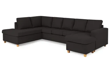 Crazy 5-sits Vänstervänd U-formad Soffa med Divan och Schäslong i Tyg - Antracit - Möbler - Soffa - U-soffa